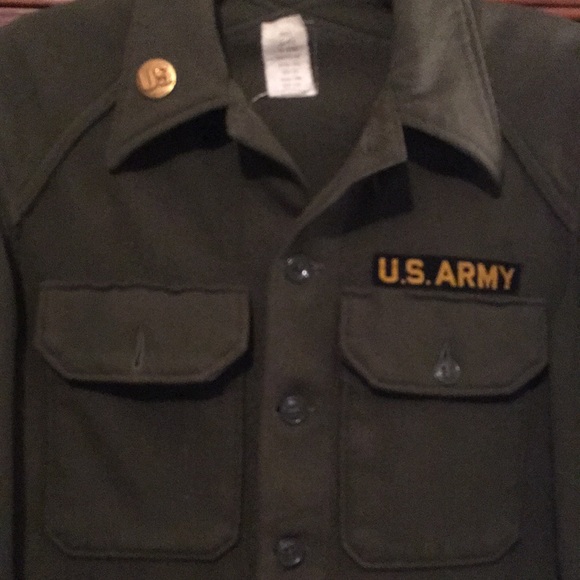 Vintage Other - VTG Vietnam Authentic Wool Shirt Jacket + Vintage Brass US Lapel Pin